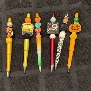 Vibrant Beaded Novelty Pens Set
